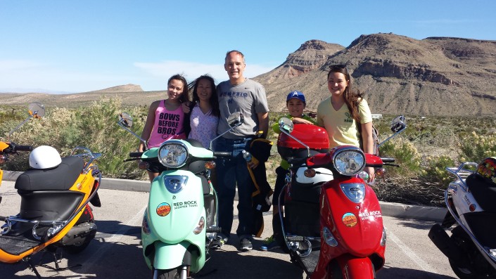 Family from Missouri having fun in the Red Rocks