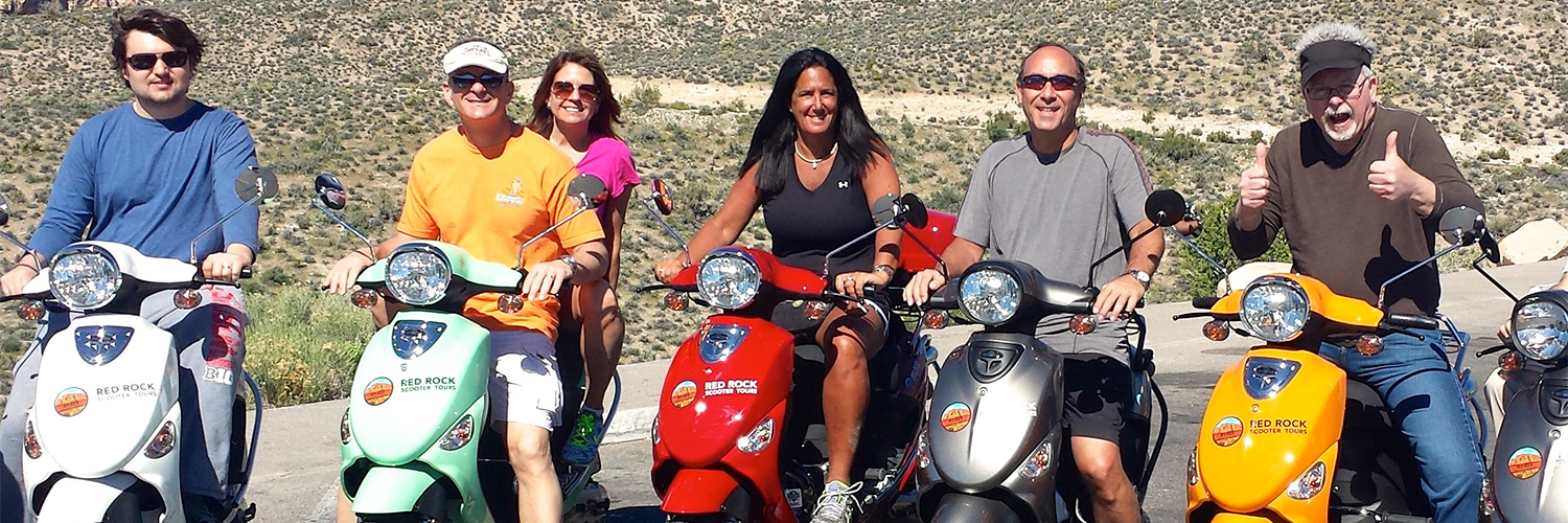 Riders having fun on their Red Rock Scooter Tour